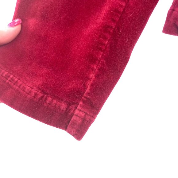 American Eagle Outfitters Velvet Wine Blazer L Adjust Sides Button Cuffs Pockets - Picture 12 of 16